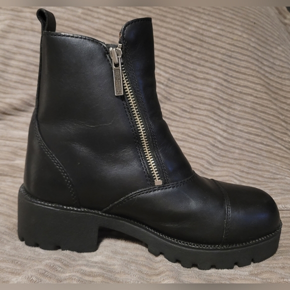 VINTAGE Harley-Davidson Women's "Starter Switch" Moto Boots - Lug Sole 7.5 - Picture 7 of 12